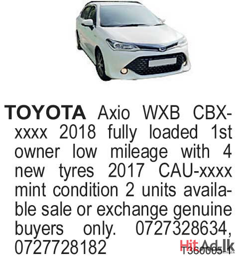 Toyota Axio 2018 Car