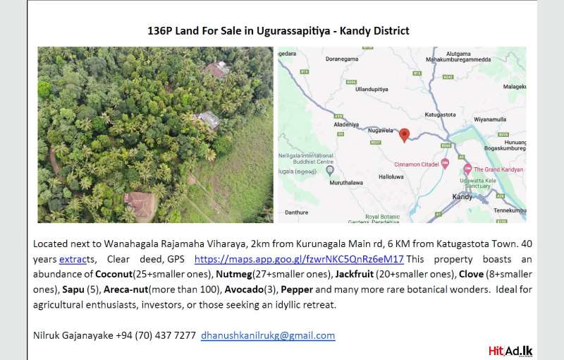 136p Land For Sale In Ugurassapitiya - Wathuwala