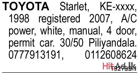 Toyota Starlet 1998