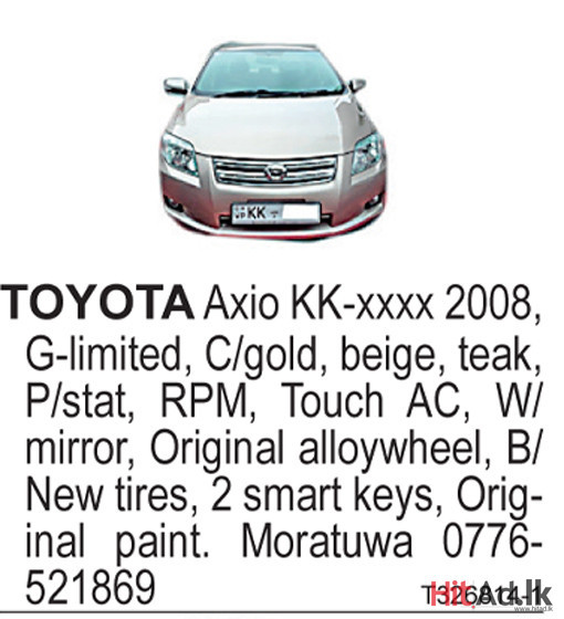 Toyota Axio 2008 Car