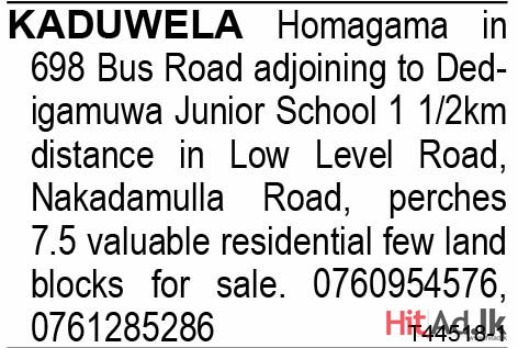 Kaduwela Homagama in 698 Bus Road