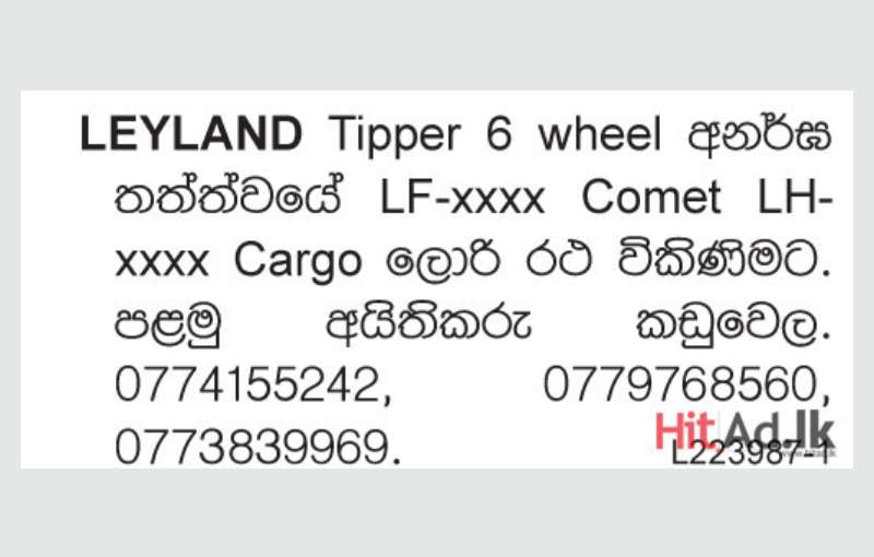 Leyland Tipper 6 wheel 