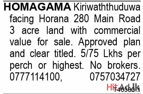  3 Acre Land with Commercial Value for Sale