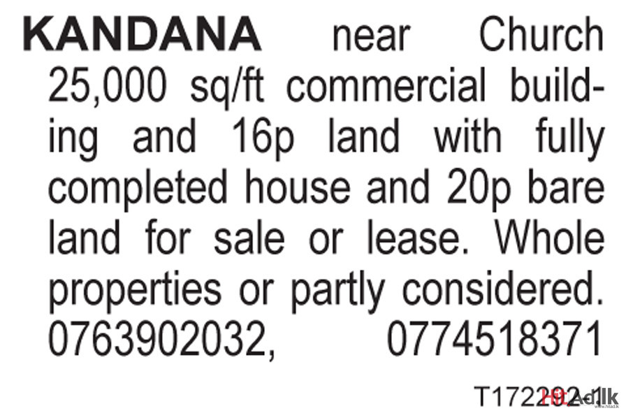 16p land with fully completed house and 20p bare land for sale or lease