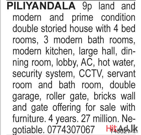 Piliyandala 9p Land and Modern 