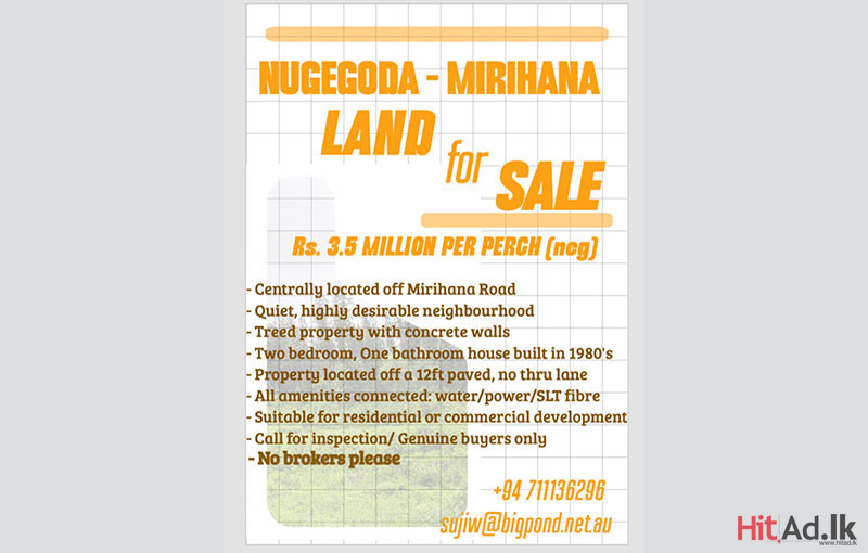 Land for Sale in Mirihana