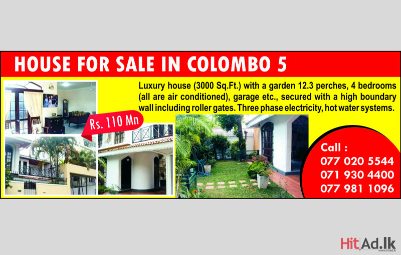Hitad.lk Colombo 5 House for sale