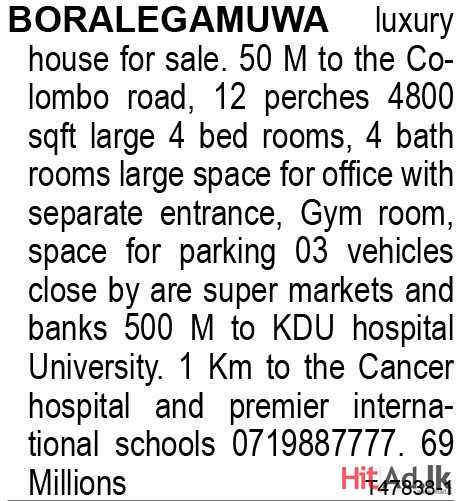 Boralegamuwa Luxury House for Sale.