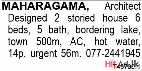 Maharagama, Architect Designed 2 Storied House 6 Beds