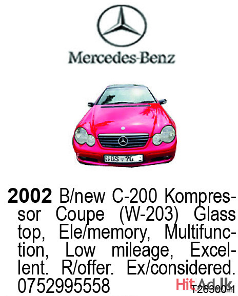 Benz 2002 B/new C-200 