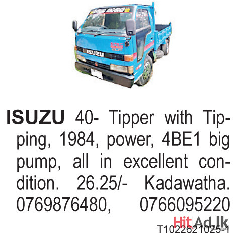 ISUZU 40- Tipper with Tipping