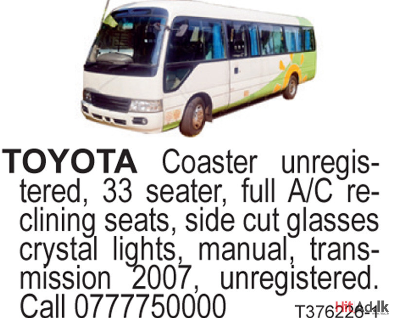 Toyota Coaster unregistered Bus