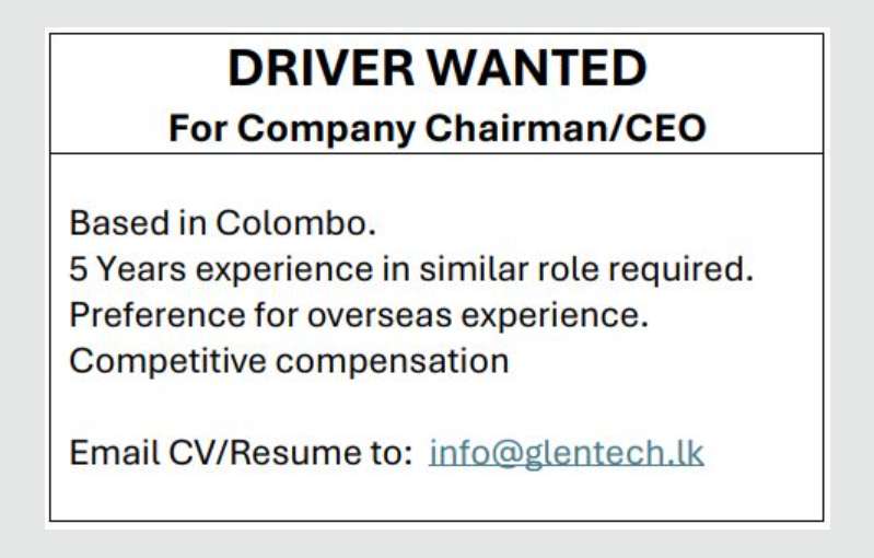  Driver Wanted 