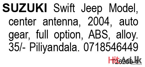 Suzuki Swift Jeep
