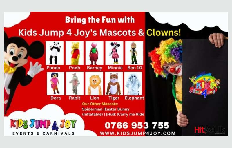 Bring The Fun With Kids Jump 4 Joy's Mascots & Clowns! 