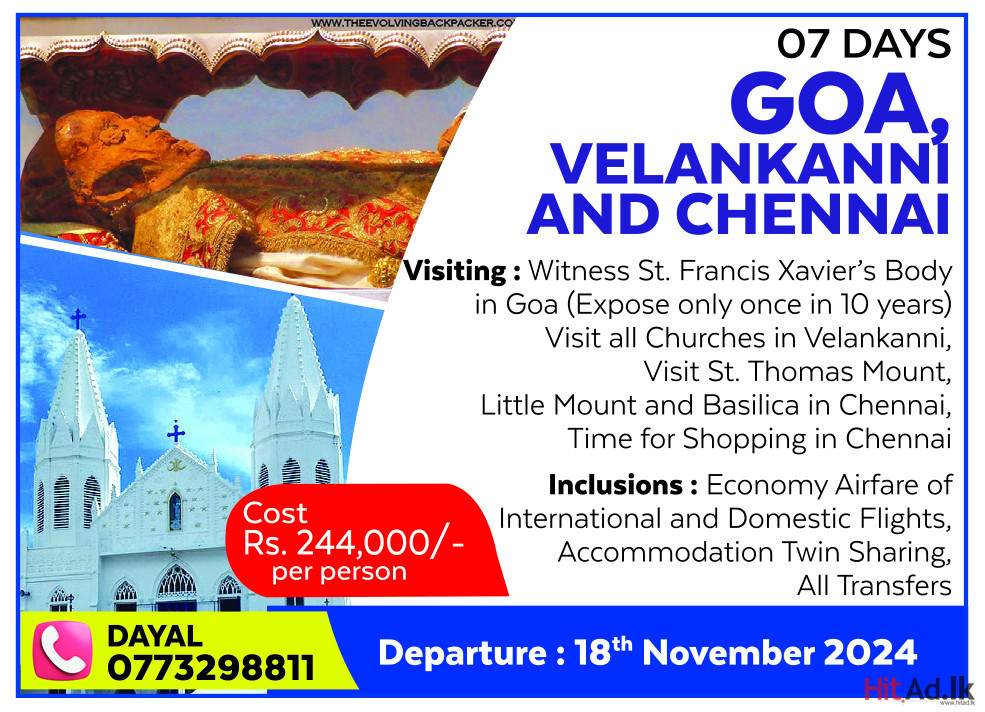 Goa, Velankanni and Chennai