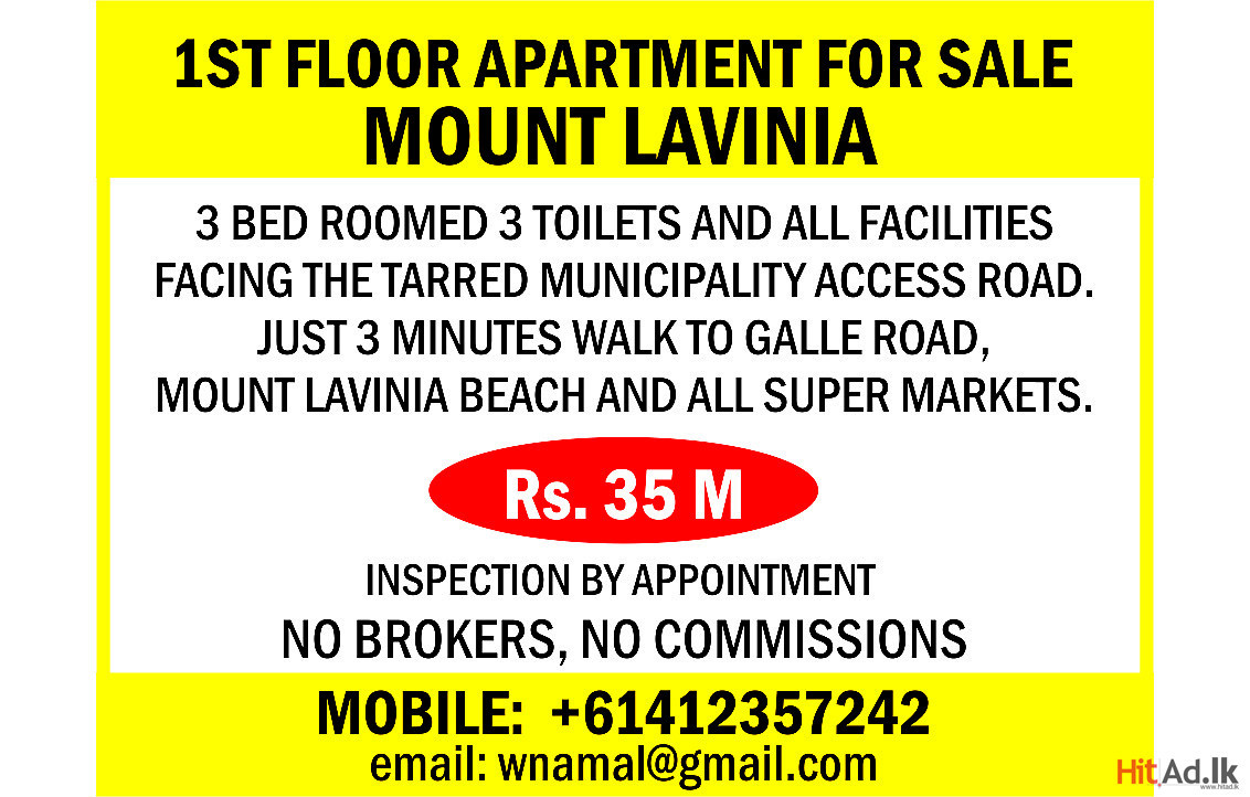 Mount Lavinia Apartment for Sale