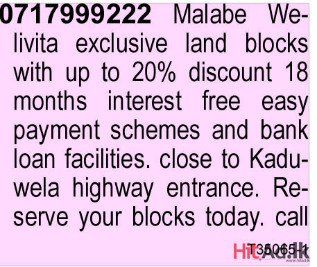 Malabe Welivita exclusive land blocks