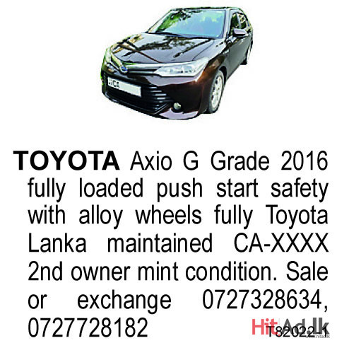 Toyota Axio G Grade