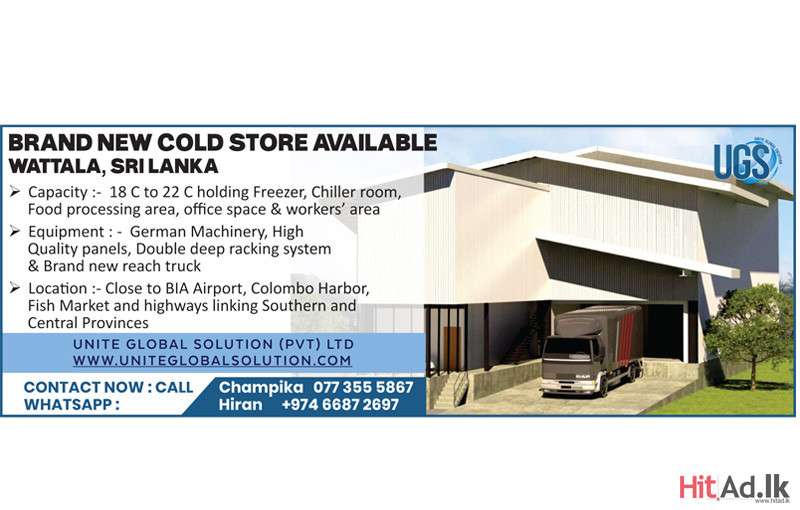 Brand new cold store available