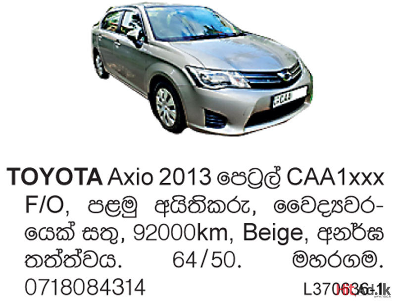 Toyota Axio 2013 Car