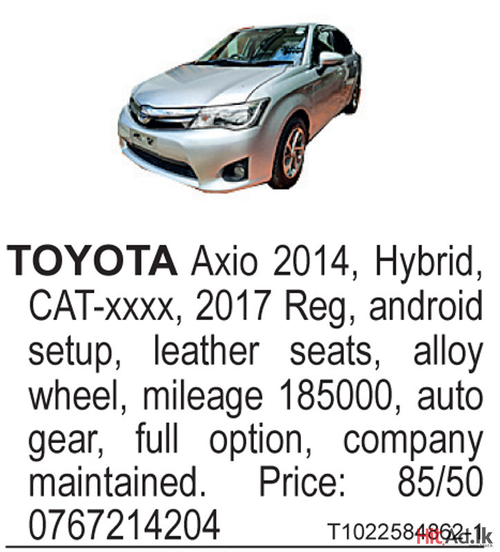 Toyota Axio 2014 Car