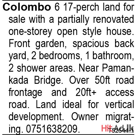 Colombo 6 -17perch land for sale