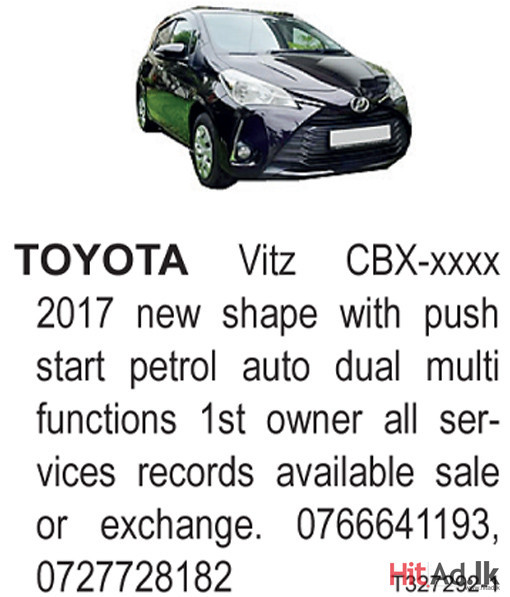 Toyota Vitz 2017 Car