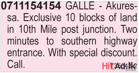 10 blocks of land in 10th Mile post junction