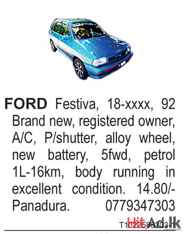 Ford Festiva 1992 Car