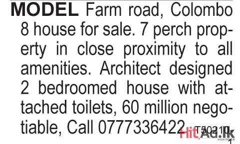 Model Farm Road, Colombo 8 House for Sale.