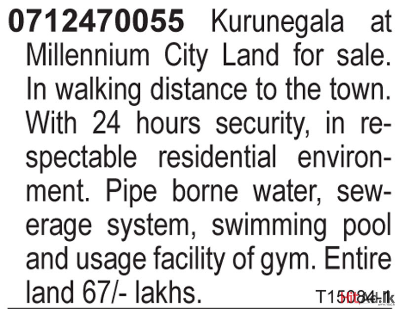  Kurunegala at Millennium City Land for sale