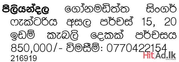 Hitad.lk - ඉඩම් කැබලි දෙකක්