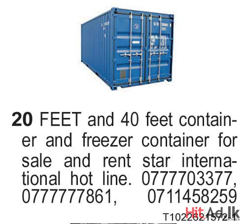 20 FEET and 40 feet container and freezer container