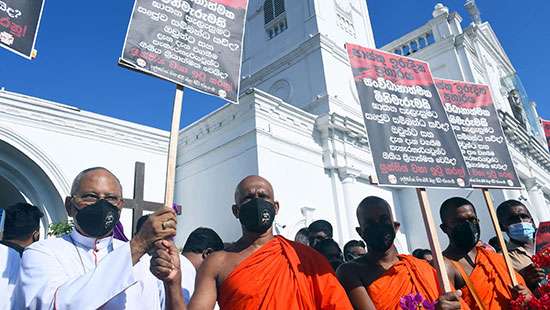 Cardinal Ranjith at 'Black Sunday' protest