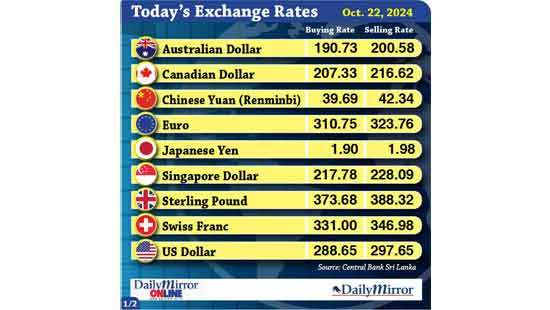 Today’s exchange rate - 22 October 2024