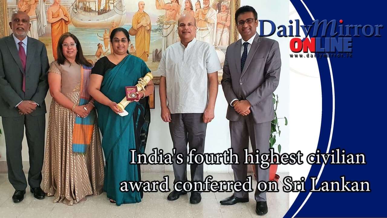 India’s fourth highest civilian award conferred on Sri Lankan