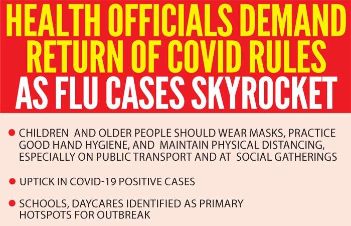 Health officials demand return of COVID rules  as flu cases skyrocket