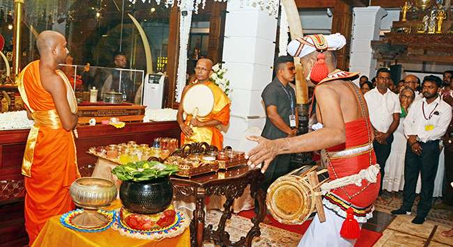 Paying homage to sacred relics...
