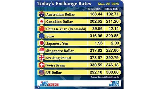 Today’s exchange rate - 20 March 2025