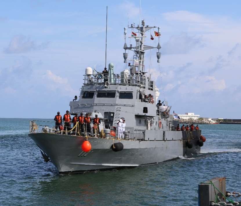 Indian naval ship INS Kalpeni arrives in Colombo