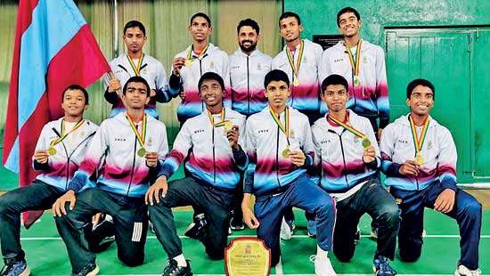Dharmaraja Under-16 boys on badminton throne