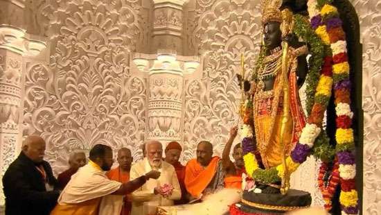 Modi inaugurates Hindu temple on razed Babri mosque site - Breaking News - Vimarsana News