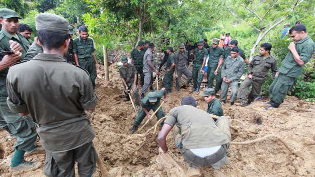 Search for bodies still continues but hampered due to rain
