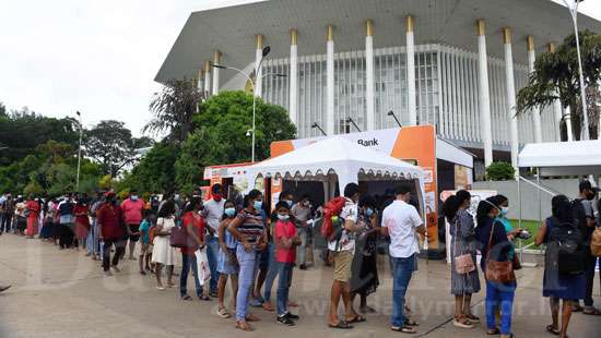 People in queue at Book Fair