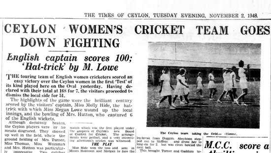 Centenary of Women’s Cricket Three Johnians in 1st Intl. vs England in 1948