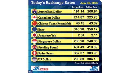 Today’s exchange rate - 30 June 2025
