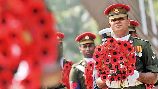 Remembering sacrifices of armed forces with  poppy flowers