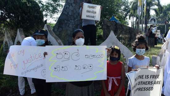 Ragama residents in protest...