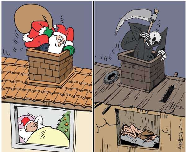 Cartoon of the Day 20 -12-2025: Different Visitors, Same Chimney